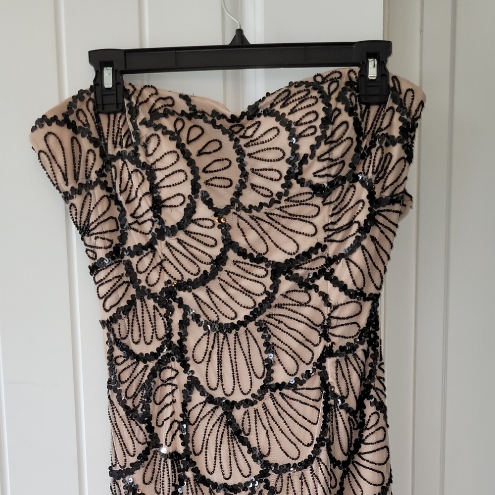 Beaded strapless cocktail dress